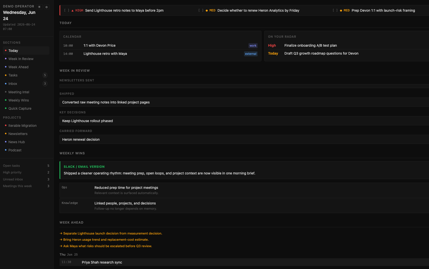 Chief of Staff screenshot